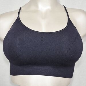 XL X-Large Profit Padded Wire Free Racerback Sports Bra Bralette Black